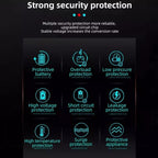 Gurxun 12/24V To 110/220V Multi-Function Car Fast Charger With 4 USB+Type-C+Universal Socket