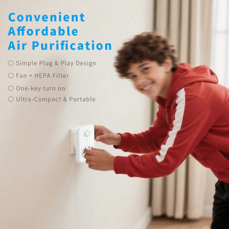 Negative Ion Air Purifier With Built-In Fan And 2 HEPA Filters For Indoor Bathroom Odor Removal