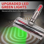 For Dyson V7/V8/V10/V11/G5 Carbon Fiber Brush Head With Green Light Floorhead Attachment