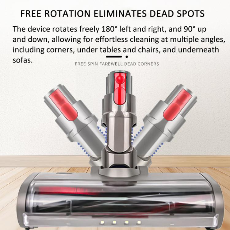 For Dyson V7/V8/V10/V11/G5 Carbon Fiber Brush Head With Green Light Floorhead Attachment