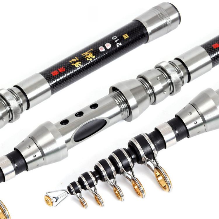 TOPLINE TACKLE Ultra-short Mini Carbon Fishing Rod Retractable Handle Telescopic Fishing Rod