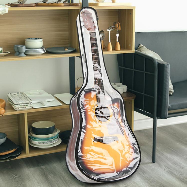 40-41 Inch Electric Guitar Dust Cover Transparent TPU Gig Bag With Dual Zippers Protective Storage Case