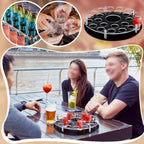 25-hole Wine Glass Tray Stand With Center Bottle Slot