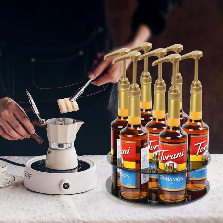 Coffee Syrup Kitchen Acrylic Countertop Round Bottle Holder