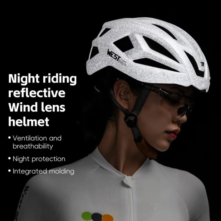 WEST BIKING Reflective Night Riding Bike Helmet with Magnetic Visor Lightweight & Breathable Unisex Cycling Helmet