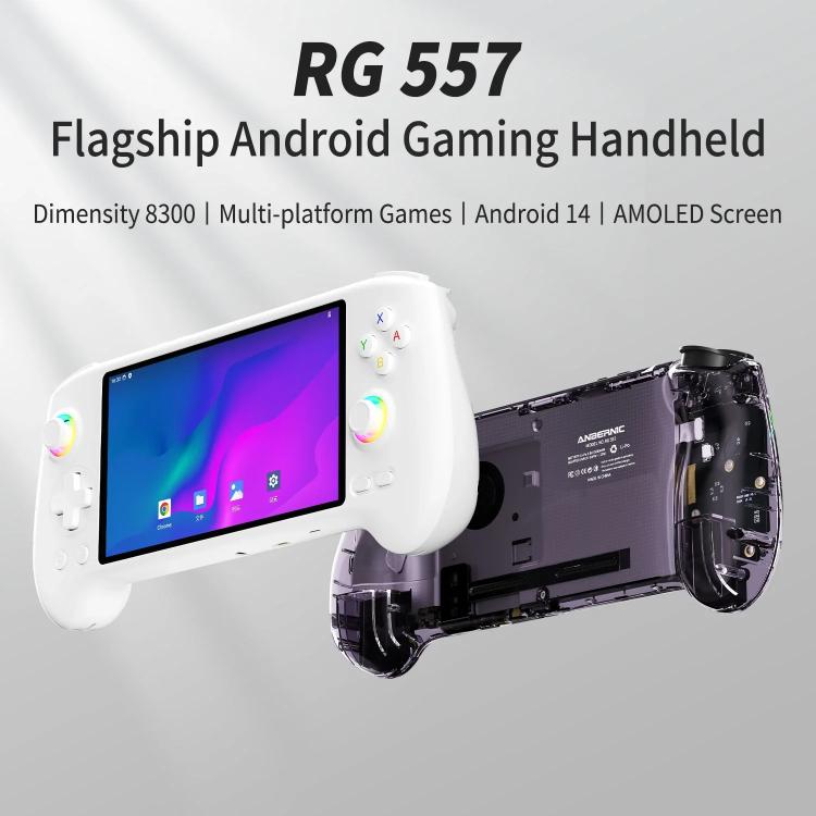 ANBERNIC RG557 Handheld Game Console 5.48-Inch AMOLED Screen Android 14 Video Game Player