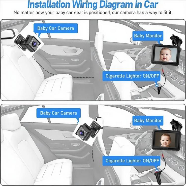 4.3 inch HD 1080P Car Baby Monitor