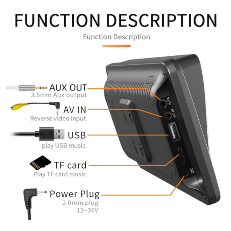 7-inch HD  Touch Screen + HD 8-light Reversing Image Wireless Carplay Car MP5 Player