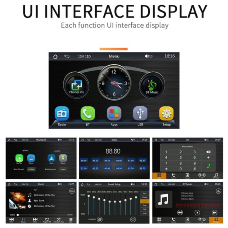 7-inch HD  Touch Screen + HD 8-light Reversing Image Wireless Carplay Car MP5 Player
