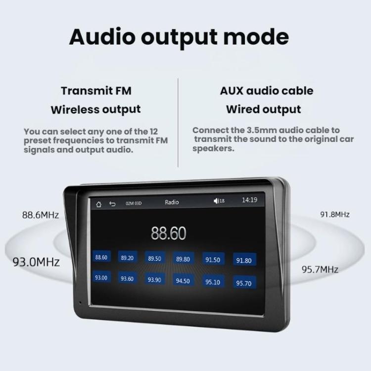 7-inch HD  Touch Screen + HD 8-light Reversing Image Wireless Carplay Car MP5 Player