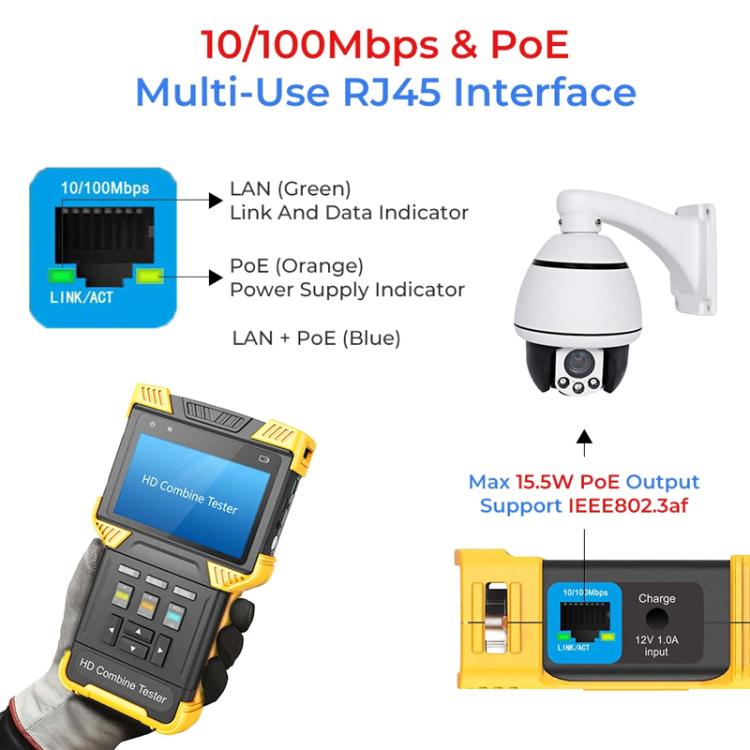 DT-T71 Network Engineering Tester Coaxial AHD/CVI/TVI Video Surveillance Tester