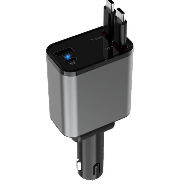 PD30W Car Charger With Retractable Cable