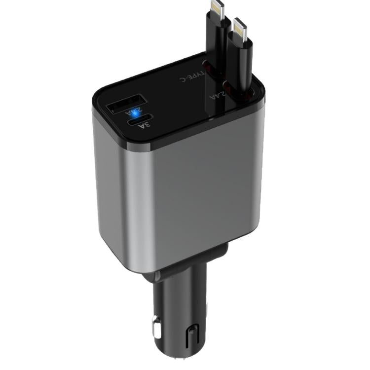 PD30W Car Charger With Retractable Cable