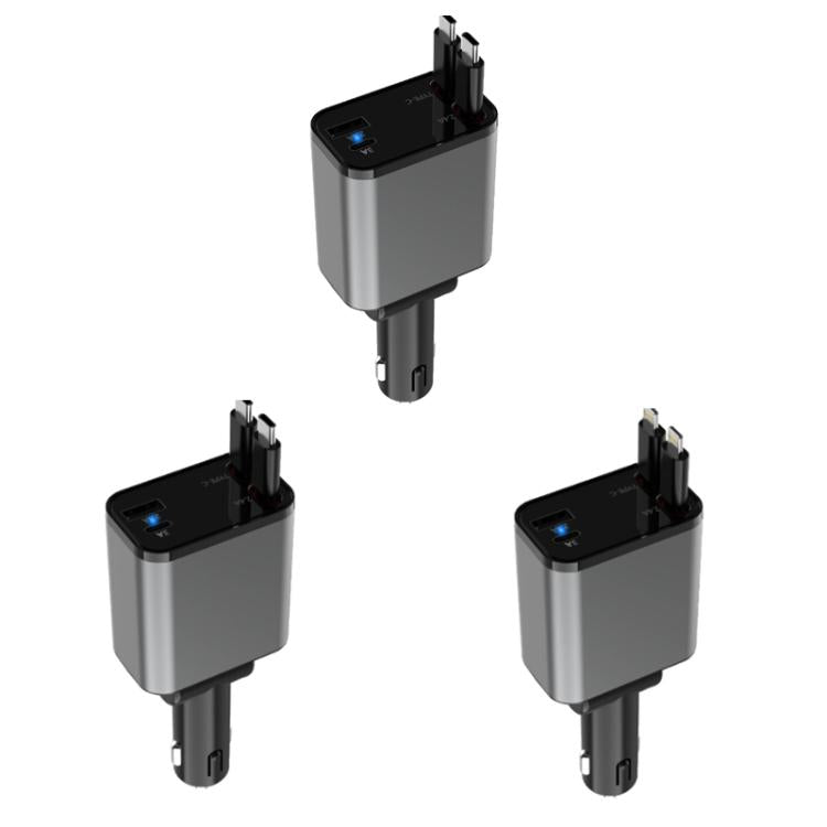 PD30W Car Charger With Retractable Cable