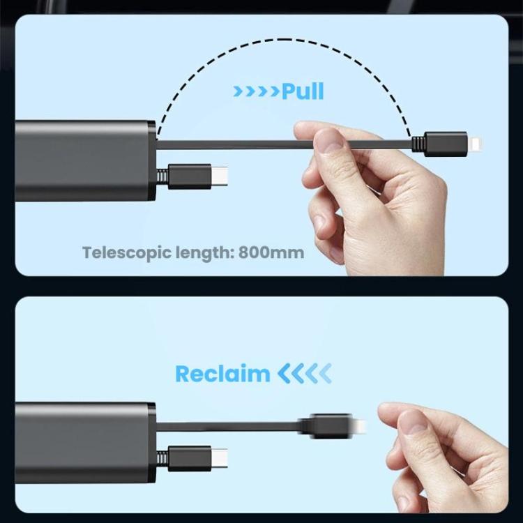 PD30W Car Charger With Retractable Cable