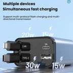 PD30W Car Charger With Retractable Cable