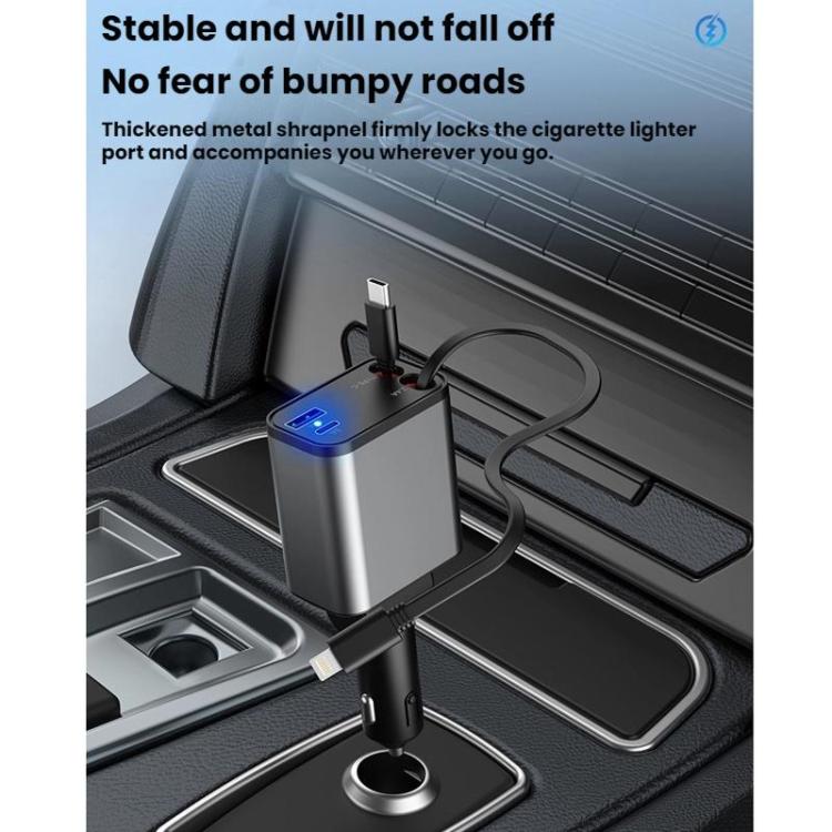 PD30W Car Charger With Retractable Cable