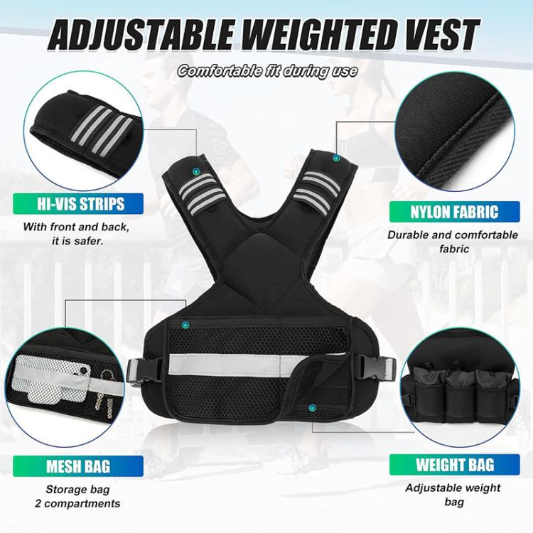 Fitness Adjustable Weights Reflective Sports Cests