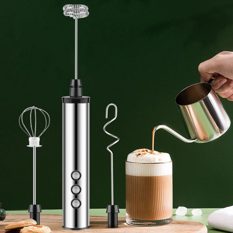3In1 Portable Rechargeable Handheld Electric Egg Beater Mini Milk Frother For Baking