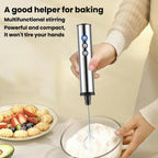 3In1 Portable Rechargeable Handheld Electric Egg Beater Mini Milk Frother For Baking