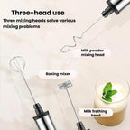 3In1 Portable Rechargeable Handheld Electric Egg Beater Mini Milk Frother For Baking