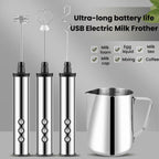 3In1 Portable Rechargeable Handheld Electric Egg Beater Mini Milk Frother For Baking