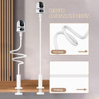No-Drill Security Camera Mount With Clip Flexible Bendable Bracket Base For Baby Monitor/Webcam