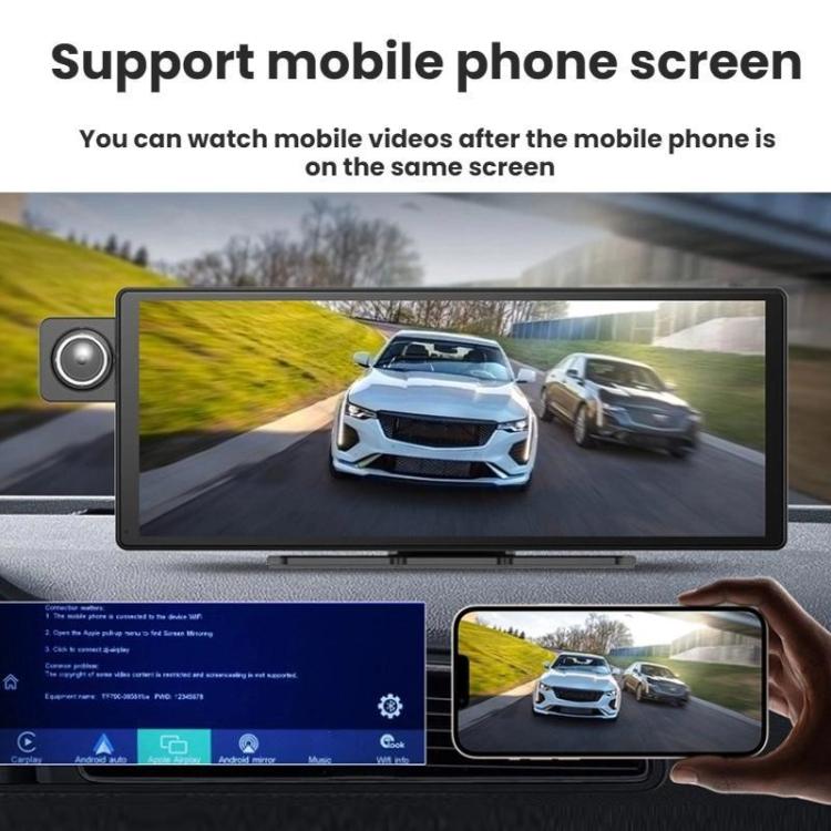 Voice-Controlled CarPlay With Split-Screen Dual-Camera Dashcam