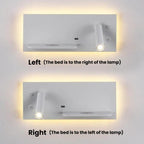 Simple Bedroom Bedside LED Wall Lamp Hotel Room USB Reading Light
