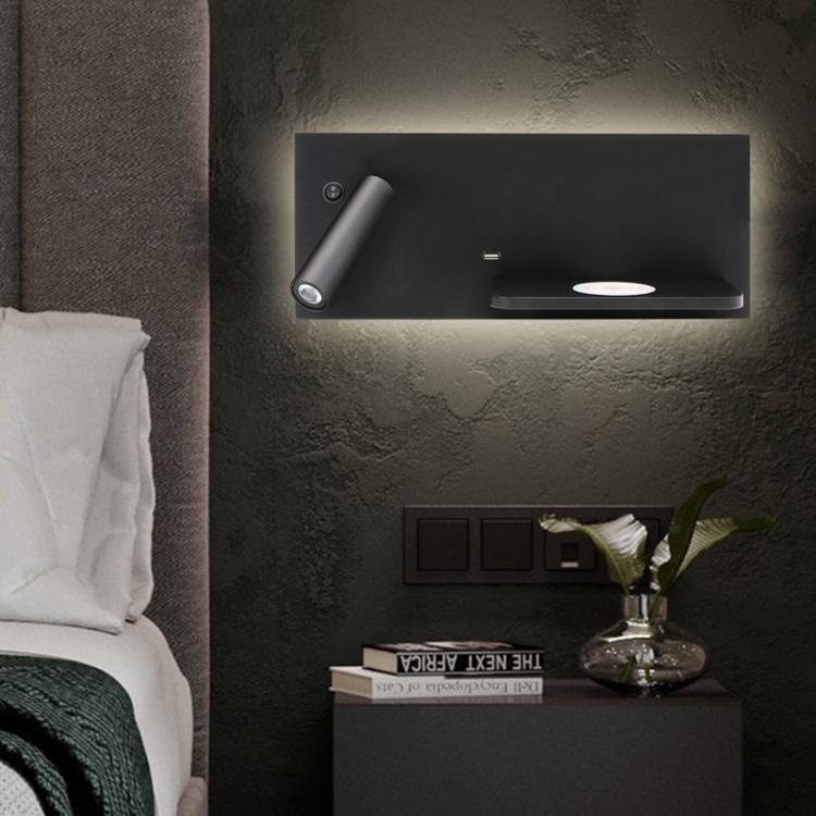 Simple Bedroom Bedside LED Wall Lamp Hotel Room USB Reading Light