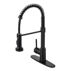 Single Function Kitchen Spring Faucet With Base Plate Hot and Cold Water Swivel Sink Pull Out Faucet