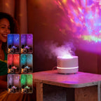 USB Desktop Humidifier With Star Projection Colorful Water Ripple Ambient Light
