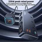 226W 3 In 1 Car Cigarette Lighter Digital Display PD Fast-Charging Car Charger