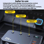 226W 3 In 1 Car Cigarette Lighter Digital Display PD Fast-Charging Car Charger