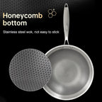 Household Honeycomb Stainless Steel Non-stick Frying Pan