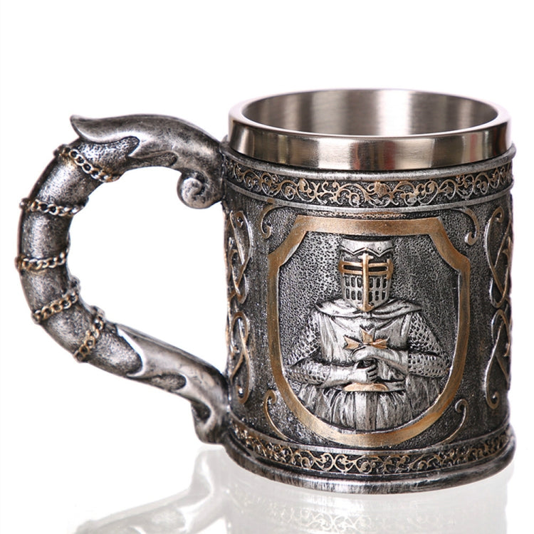 3D Viking Skull Coffee Beer Mug Skull Mug Beer Wine Drink Gift Stainless Steel Knight Decorative Cup for Men