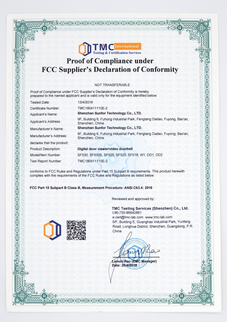 SNDD2 3.0 inch Screen 1.0MP Security Camera Digital Peephole Door Viewer, Support Infrared Night Vision