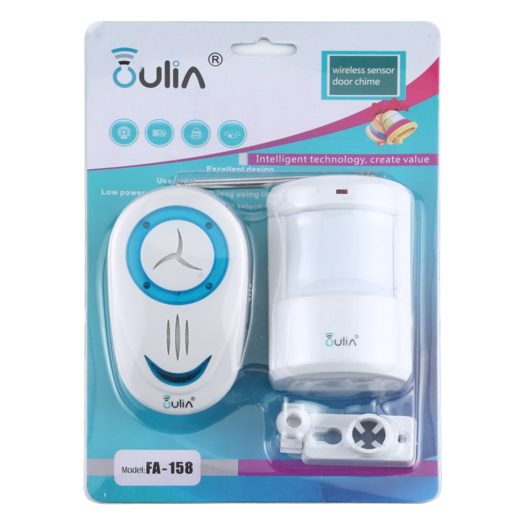 OULIA 220V Wireless Sensor Door Chime Electro Guard Watch, US Plug