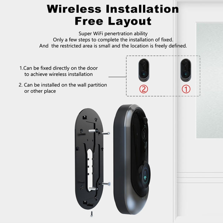 M108 720P 6400mAh Smart WIFI Video Visual Doorbell,Support Phone Remote Monitoring & Real-time Voice Intercom