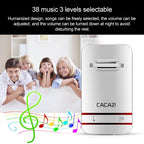 CACAZI V027G One Button One Receivers Self-Powered Wireless Home Kinetic Electronic Doorbell, UK Plug