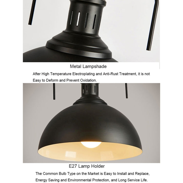 Retro Industrial Pendant Light Creative Single Head Iron Art Hanging Lamp E27 Bulb Perfect for Kitchen Dining Room Bedroom Living Room
