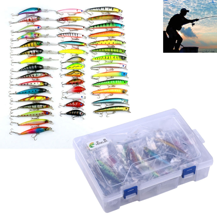 HENGJIA Set002 43 PCS Sequin Set Metal Sequins False Bait Fresh Sea Bass Fishing Bait Set, Length: 5 to 10.5cm, Boxed
