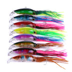 HENGJIA JIZ002 10cm/16.6g 8 PCS Big Octopus Squid Shaped Hard Baits Long Shot Fishing Lures Tackle Baits Fit Sea Fishing and Freshwater Fishing,Bagged